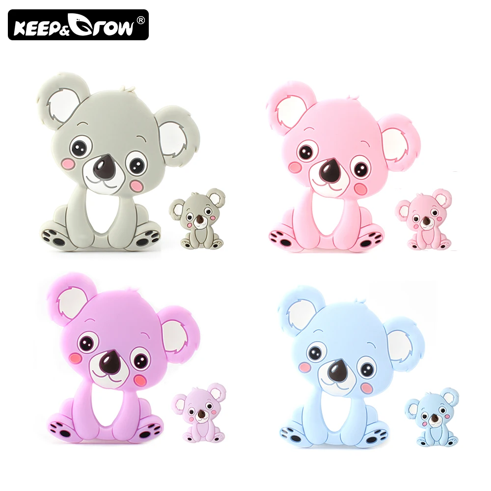 

Keep&Grow 2Pcs/Set Mini Koala Silicone Beads Baby Teethers BPA Free Silicone Koala Teether DIY Necklace Making Accessories