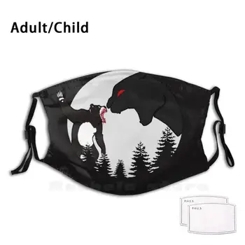 

Wild Fight Bear Vs Tiger Adult Kids Anti Dust Filter Diy Mask Hunter Wild Forest Fangs Claw Prey