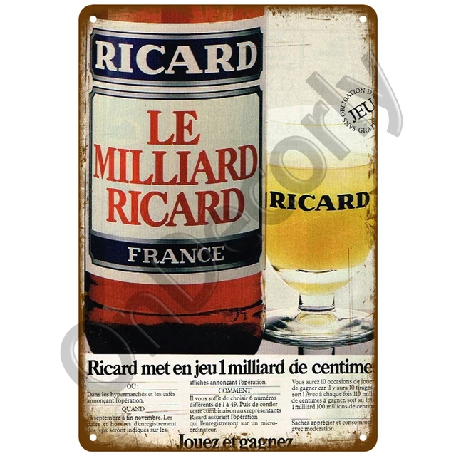 Custom Ricard Beer Pub Bar Decoration Tin Sign Shabby Chic Home Decor Plaque Metal Sign Wall Poster Vintage Decor Art Vintage Aliexpress Home Garden
