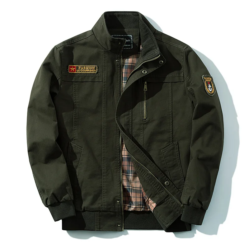

2019 Autumn New Style Versatile Jacket Men's Large Size Korean-style Slim Fit Stand Collar Cotton Washing Trend Coat Jacket