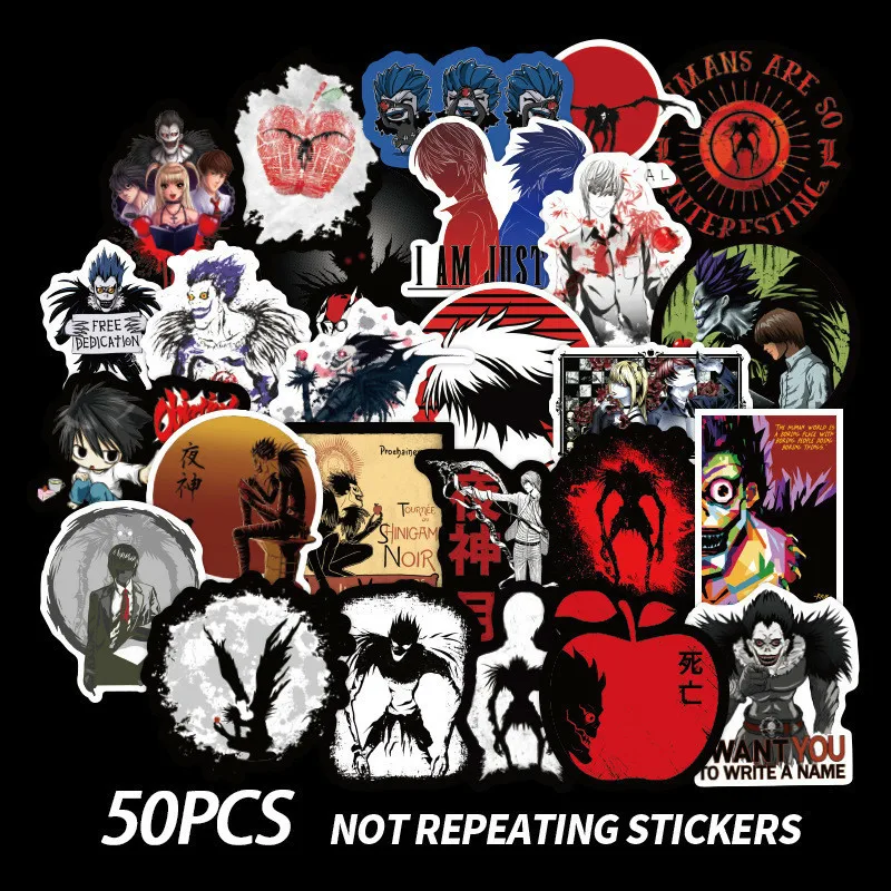 

50pcs Death Note Japanese Anime Graffiti Sticker DIY Skateboard Notebook Luggage Refrigerator Guitar Graffiti Waterproof Sticker