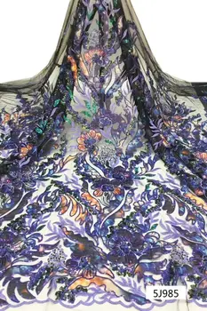 

New french design tulle lace with sequins for dress african net lace ZH-11183 high quality