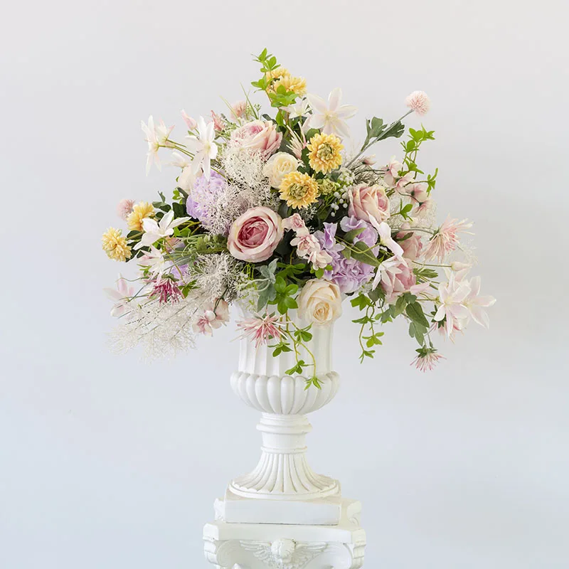 Custom wedding silk flower props Roman flowerpot Road Flower artificial flower ball wedding T stage flower art layout