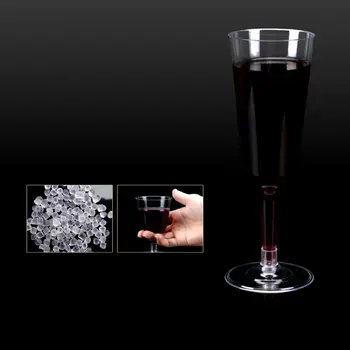 

6Pcs 150ML Disposable Goblet Hard Plastic Air Cup Red Wine Champagne Glass Jelly Cup Mousse Cup Ice Cream Cup