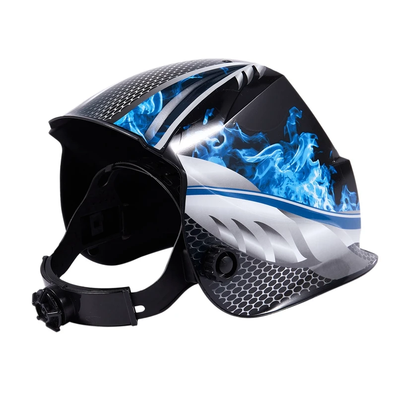 Welding Helmet Mask Solar Auto Darkening,Adjustable Shade Range DIN 9-13/Rest DIN 4,Welder Protective Gear ARC MIG TIG(Blue Rac