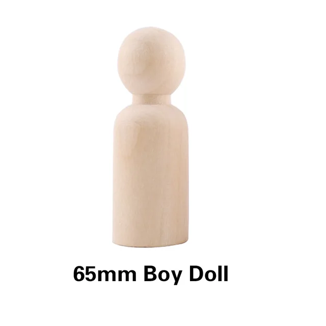 10pc 35mm-65mm Wooden Doll DIY Handmade Wood Peg Doll DIY Wooden Blank Unfinished For Kid Mini Doll Baby Products Nurse Gift Toy 10