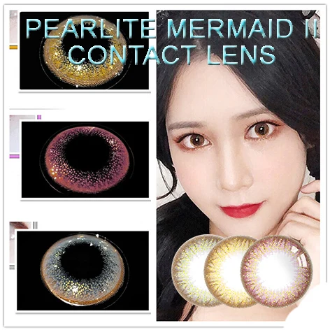 

Glitter Jewelry Contact Lenses 1 Year Use Cosmetic Color Glasses for Women 2pcs/pair Mermaid II
