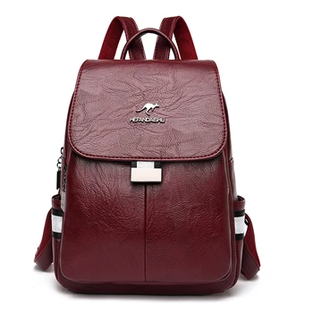 

New Famous Brand Women Backpacks For Teenage Girls Sac School Bag High Quality Leather Female Back Pack Travel Backpack Mochilas