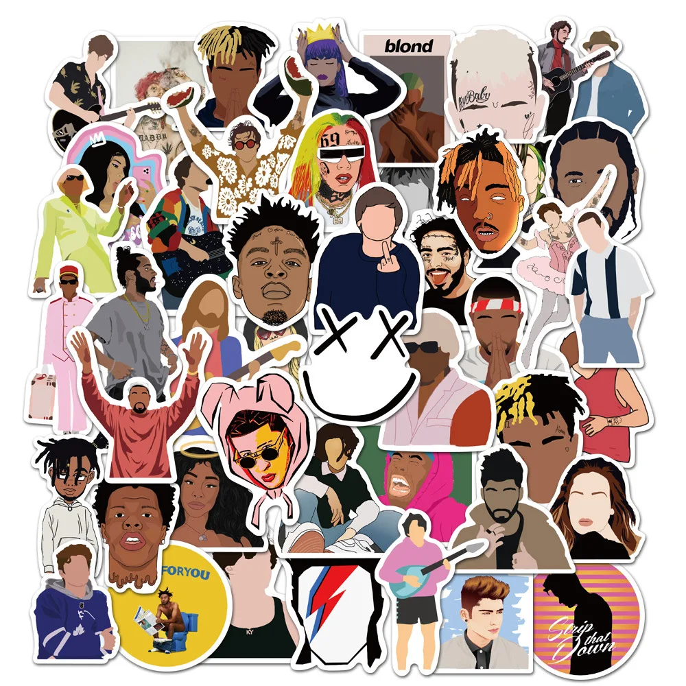 50 шт. воин коллекция наклейка s Гарри Тейлор Bad Bunny xxxtentacion для мотоцикла скейтборда