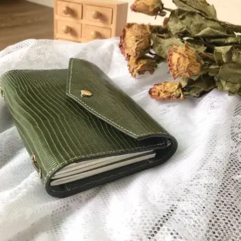 

Genuine Leather Cool Pure Color Tripple Folded Journal Set 11*14cm For Standard TN Passport Refilled Paper Book