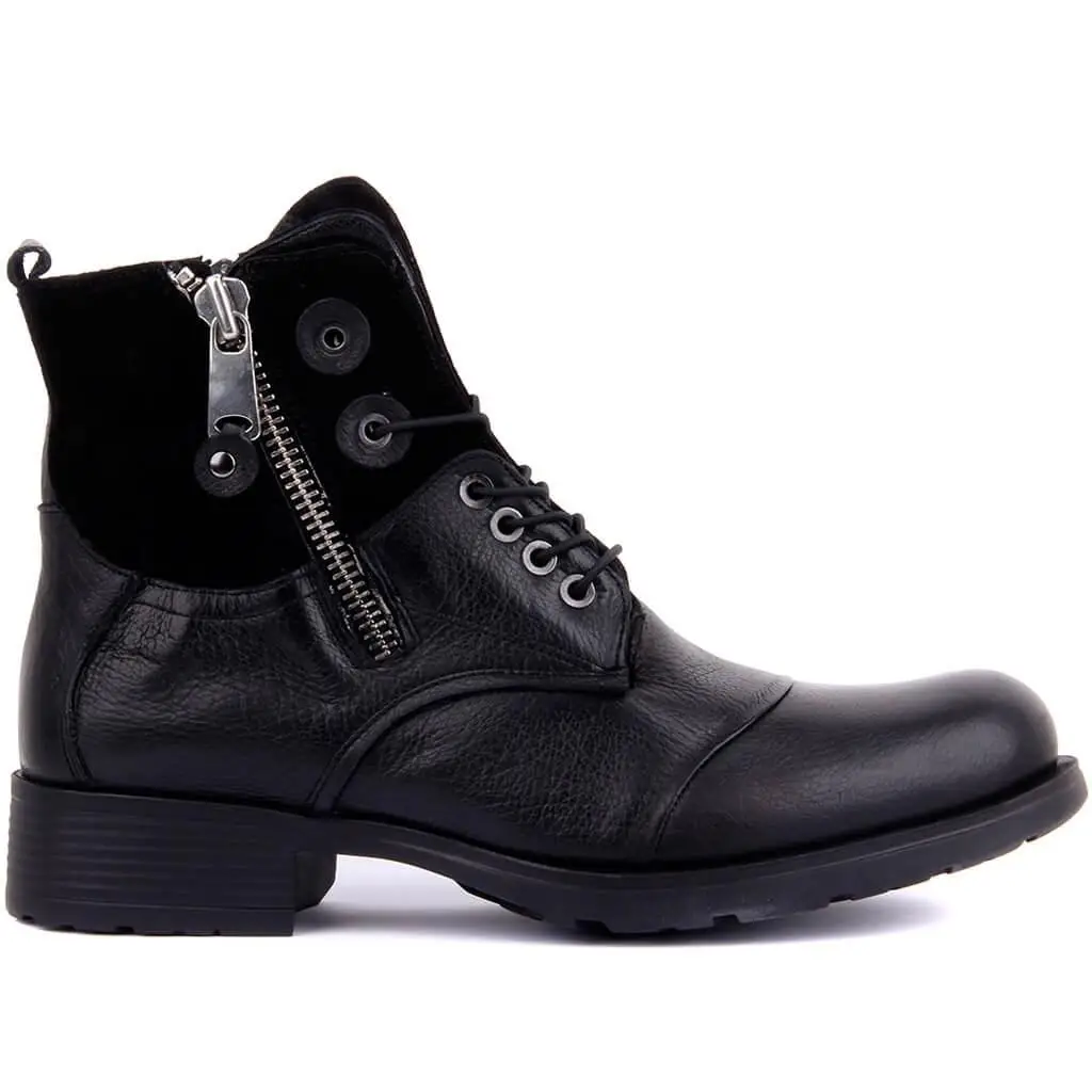 

Sail-Lakers Black Leather Zipper Male Boots
