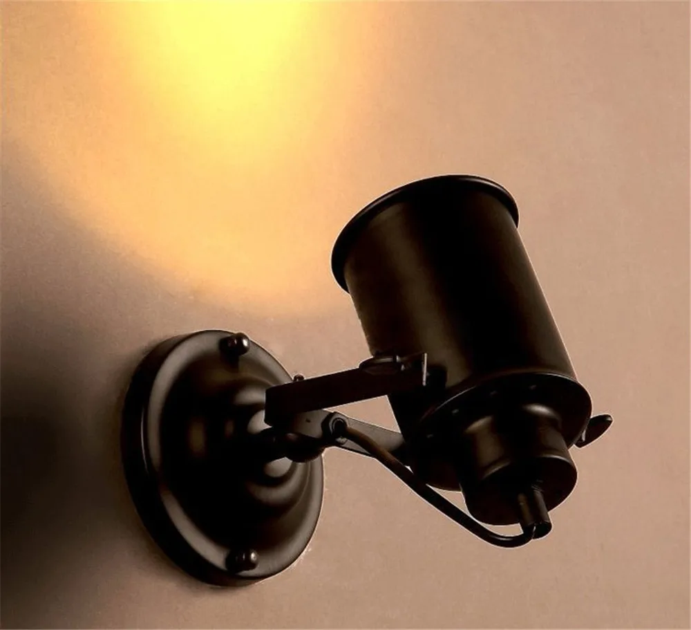 Лофт Стиль вращающийся Железный светодиодный настенное бра, прикроватное лампа декора промышленные Винтаж настенный светильник светильники Освещение в помещении светильник