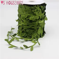 10 м шелковый лист-образный ручной работы искусственные зеленые листья для свадебного украшения DIY ВЕНОК подарок Скрапбукинг Ремесло
