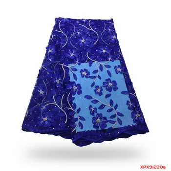 

Nigerian Embroidery French Tulle Net Lace Clothes Diy Elastic Printed Fabric With Stones f191230