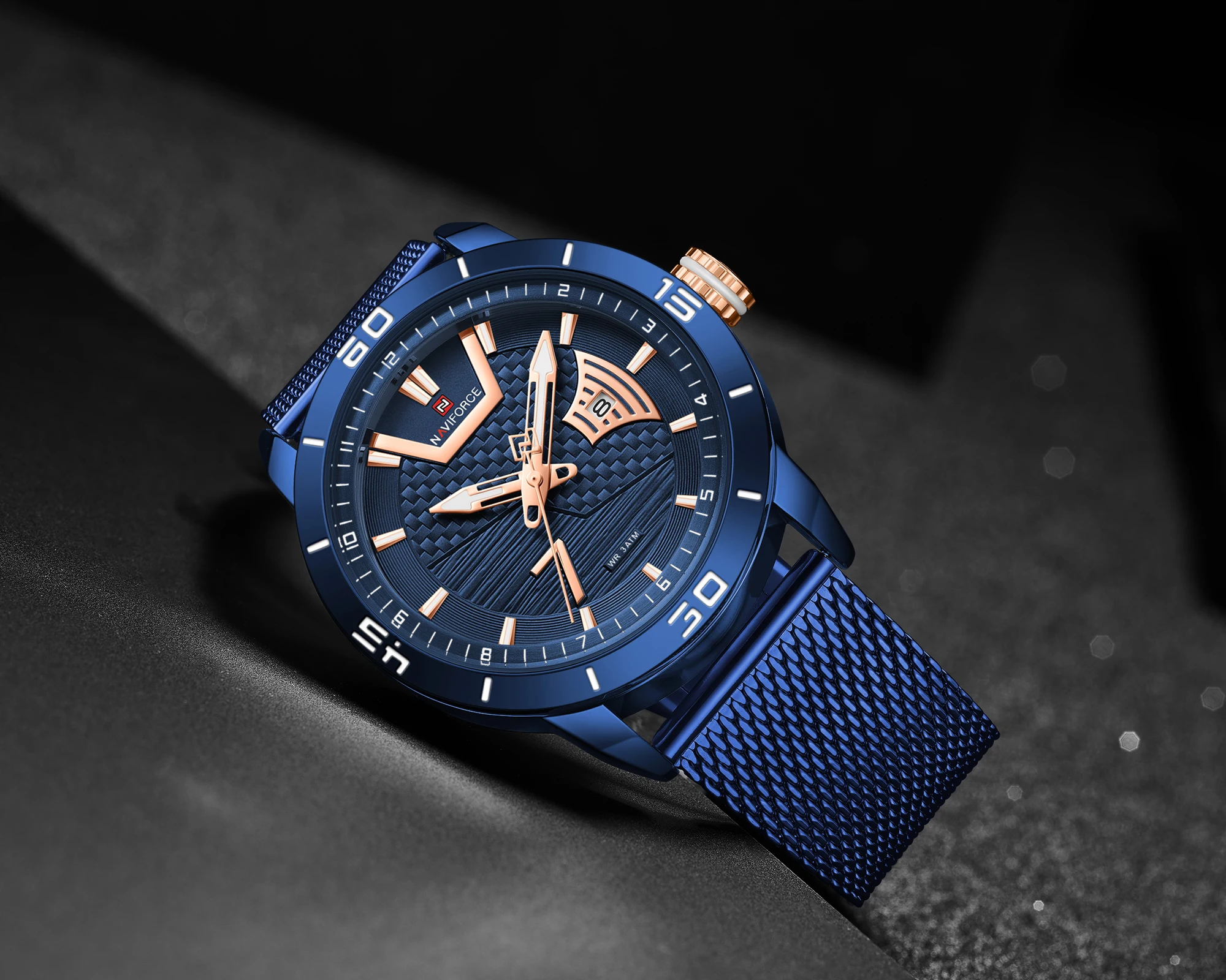 NAVIFORCE мужские часы Топ бренд Роскошные спортивные сетка сталь Дата Неделя