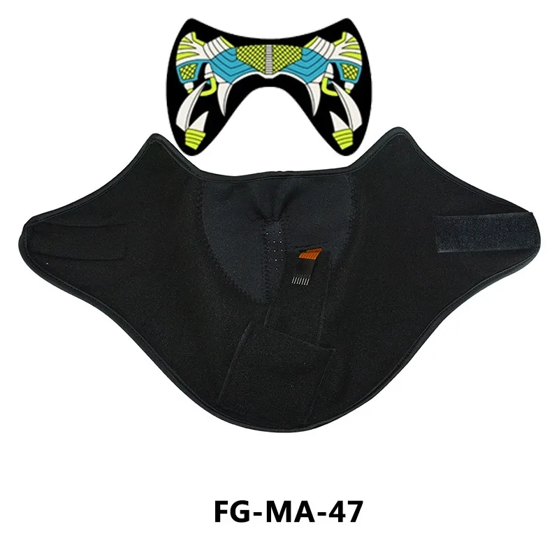 I LED Masks LED Light Up Party Terror Masks Halloween Cold Light Helmet Fire Festival Party Glowing Dance Night Party Decor New - Цвет: I