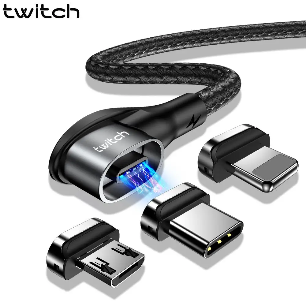Магнитный кабель Twitch T03 Micro USB Type C зарядный для Samsung iPhone 7 6 быстрая зарядка usb
