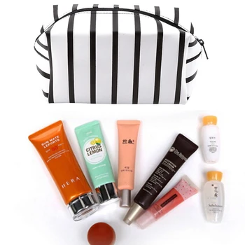 

Toiletry BagsOrganizer Women Makeup Bag Travel PVC Striped Cosmetic Bag High Quality Makeup Case Beauty Storage Wash Bag