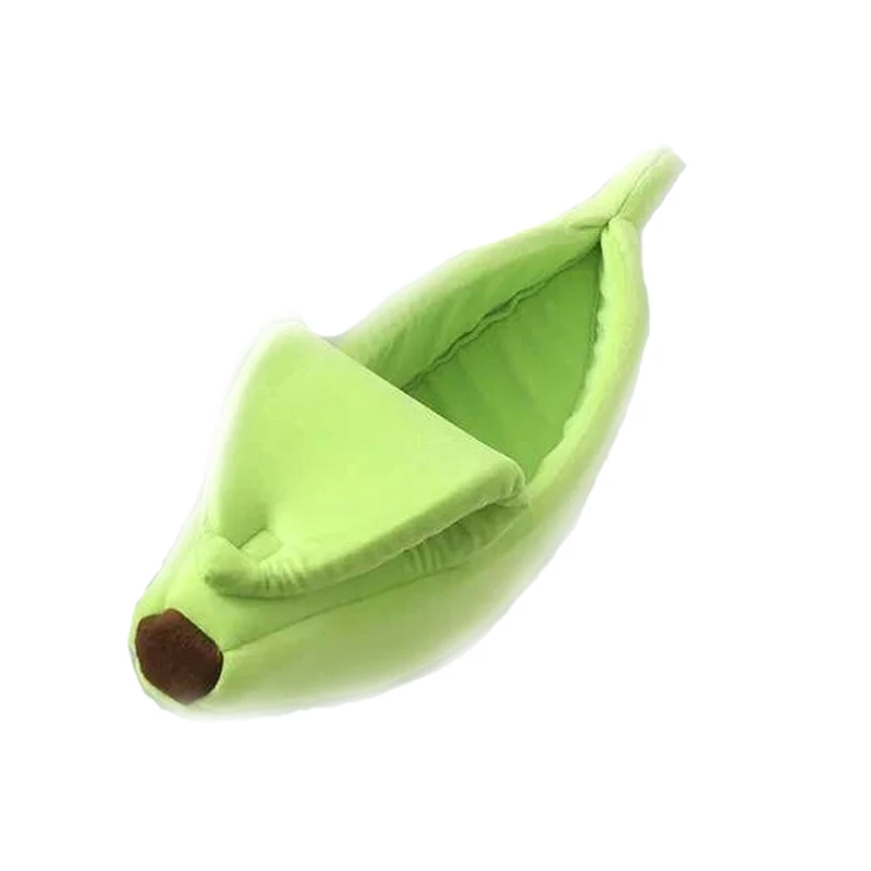 Banana Cat Bed House Cozy Cute Banana Puppy Cushion Kennel Warm Portable Pet Basket Supplies Mat Beds for Cats& Kittens - Цвет: green