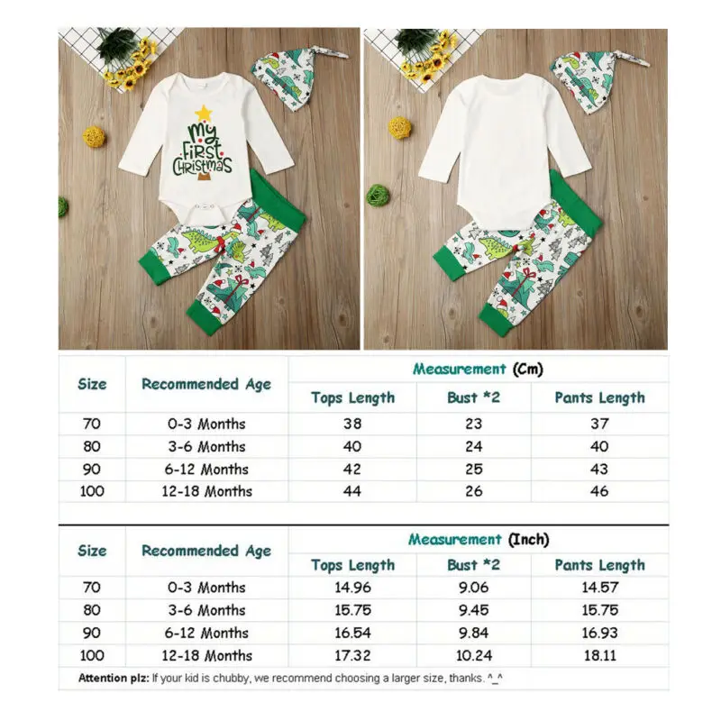 Комплект одежды для новорожденных мальчиков и девочек мой первый Рождественский