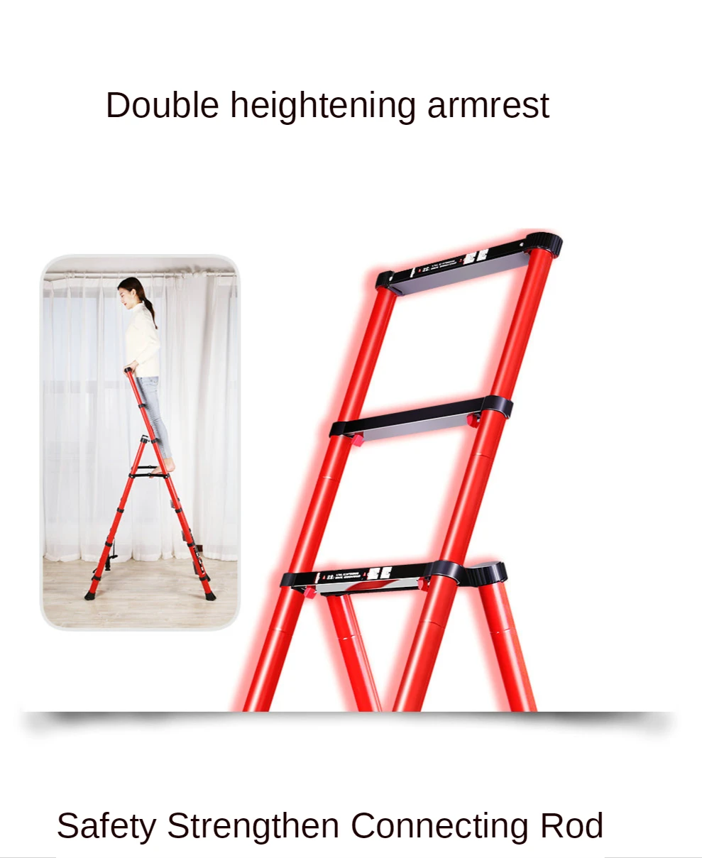 4+6 Step multifunctional aluminum alloy telescopic ladder household trestle ladder portable engineering ladder foldable ladder