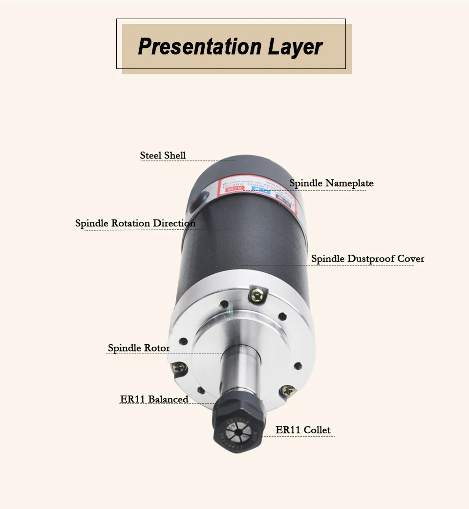 Бесщеточный 500 Вт ЧПУ шпиндель мотор ER11 быстроходного шпинделя фасонно-фрезерного станка 55 мм зажим Драйвер шагового двигателя переключения Питание 13 шт. ER11 Цанга