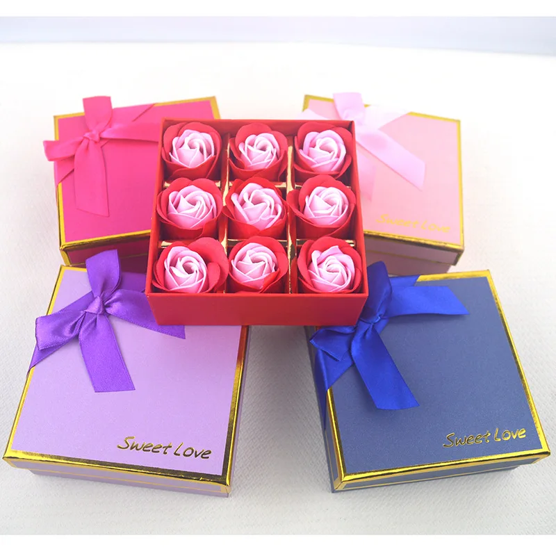 

Rose Soap Flower Gift Box Classic Bear Gift Box 9 Bar Chocolate Packing Box Candy Gift Box Cute Cartoon Letter Gifts Box