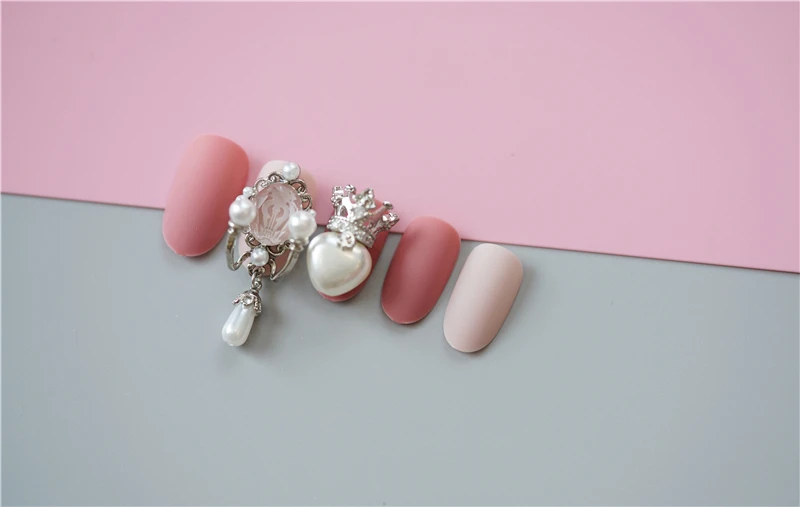 Винтажный стиль барокко женские накладные ногти 24 шт невесты чистого цвета с бабочкой 3d Поддельные ногти среднего размера накладные ногти