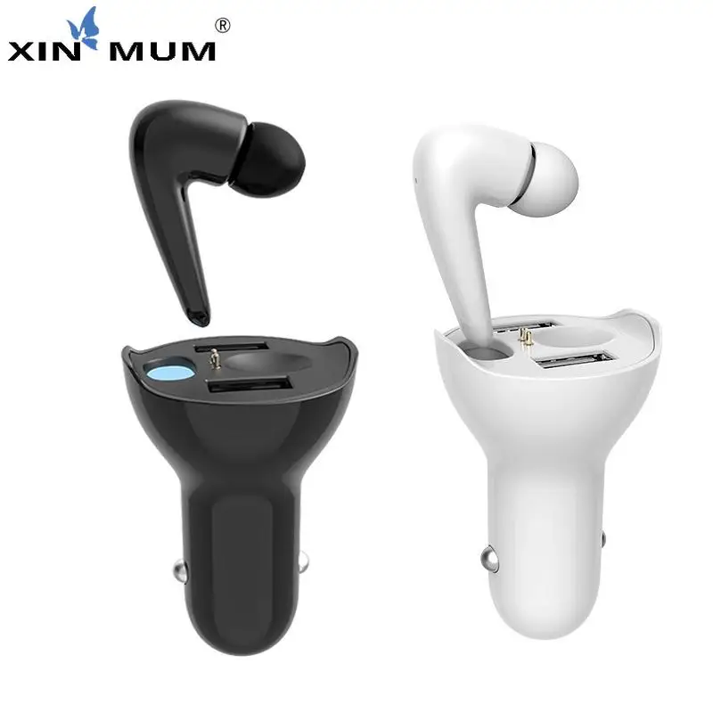 2020 New Bluetooth 5 0 Earphone Wireless TWS Car Charger Headset HIFI Mini Sports Earpiece With Mic for Xiaomi iphone Phone