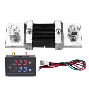 

DC 0-300V 500A Voltage Current Panel Meter Digital Blue Red Dual LED Voltmeter Ammeter With 500A/75mV Shunt Accessory