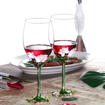 

Enamelled Wine Glass Lead-free Crystal Cups Champagne Glasses Cups Wedding Gift Party Drinkware