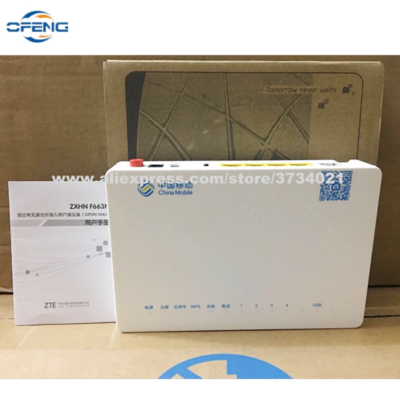 ZTE GPON ONT ZXA10 F663N FTTH ONU с 1GE + 3FE Ethernet портом английская прошивка Волоконно Оптический