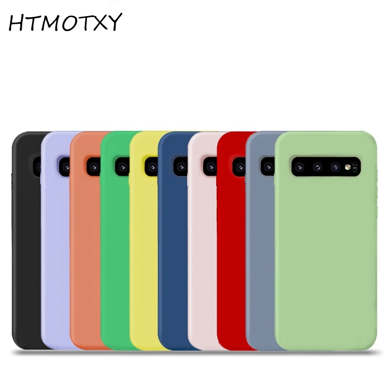 HTMOTXY жидкий силикон тонкая задняя Capa Funda для samsung A50 A70 A40 A10 A20 A30 A80 A60 S10 Lite S8 S7 S9 Plus Note 8