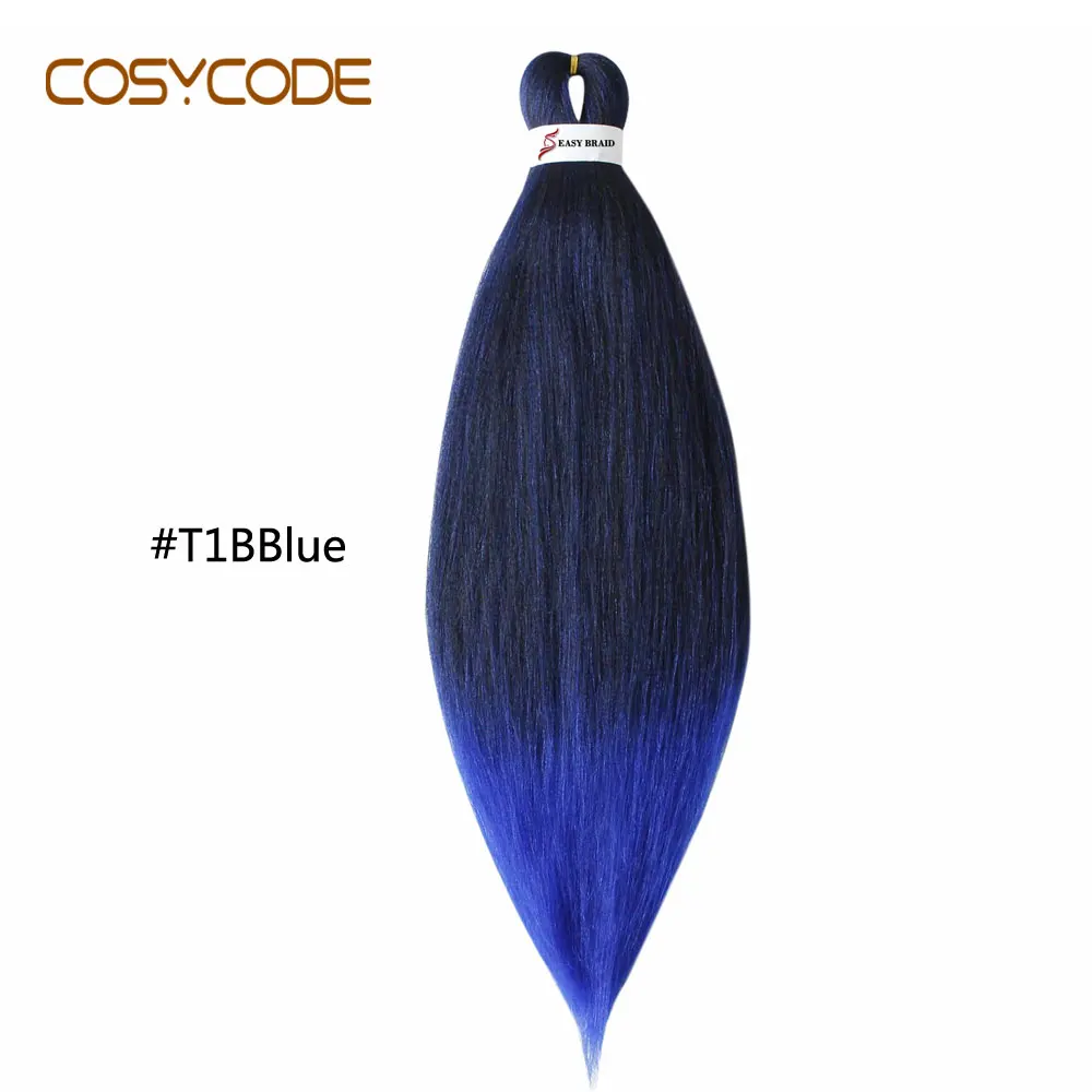 COSYCODE Jumbo вязание крючком плетение волос для наращивания 26 дюймов 66 см Длинные Синтетические косички чистый 2 тона - Цвет: T1B-Blue