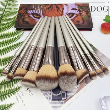 

ZZDOG 1Pcs High-end Champagne Makeup Brush Set Professional Wooden Handle Natural Hair Cosmetic High-Quality Golden Beauty Tools
