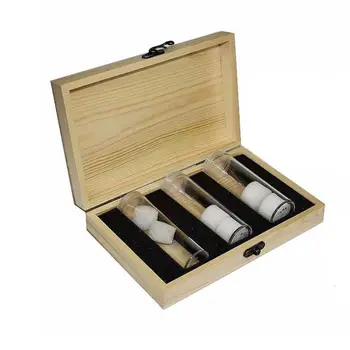 

Wooden Storage Box Display Collection Case Protector with 3 Pcs Clear Round Screw Top Coin Tubes Holders for 25/27/30mm Coins