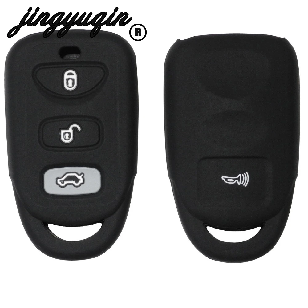Jingyuqin 4 кнопки силиконовый чехол для ключей от машины Fob Для KIA HYUNDAI Smart Key