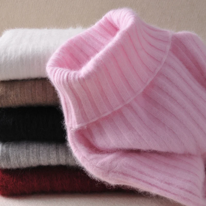 Women Jumpers Winter/Autumn Hot Sale Soft Pullovers 100% Pure Mink Cashmere Knitted Clothes Ladies High Elastic Woman Sweater | Женская