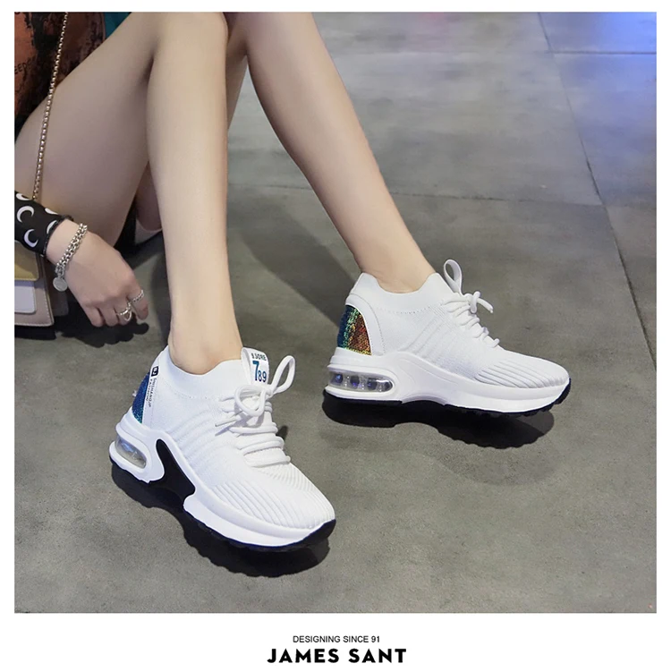 CINESSD/кроссовки на платформе; Zapatos De Mujer; Новинка; женские кроссовки на танкетке; модная повседневная обувь для женщин