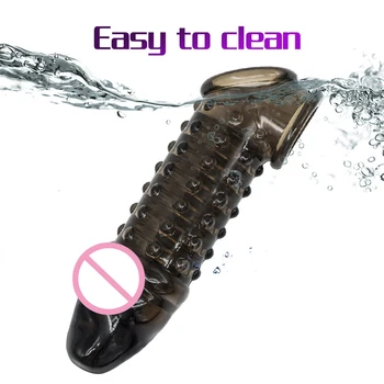 Silicone Penis Sleeve Delay Ejaculation Dick Erection Chastity Adult Sexy Toys For Men Lock Sperm Trainer No Vibrators For Women 3