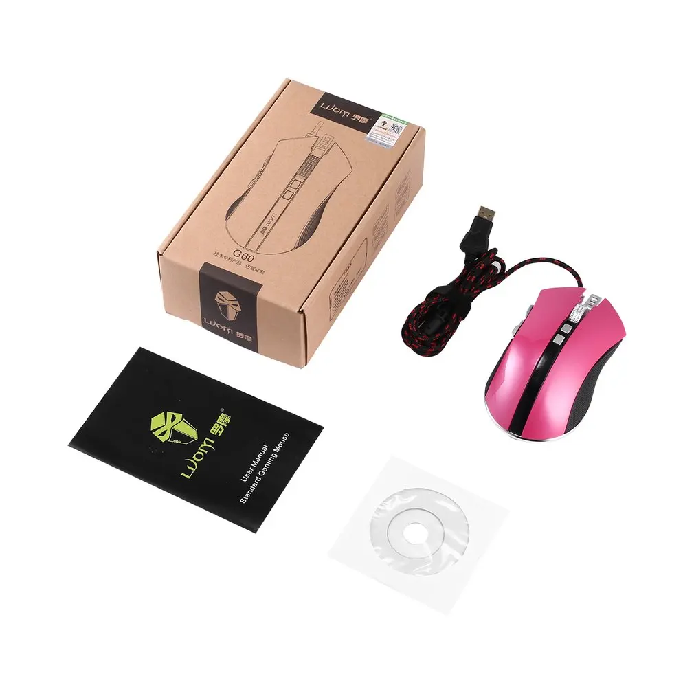 

G60 Wired Finger Right USB 1.1/2.0 Interface Braided Wire Programmable 9 Buttons Professional Optical Gaming Mouse