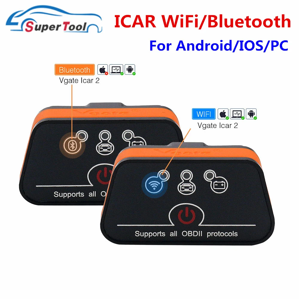 Диагностический прибор Icar2 Wi-Fi Vgate Icar 2 ELM327 Bluetooth V1.5 I-Car BT для Android/IOS/ПК сканер
