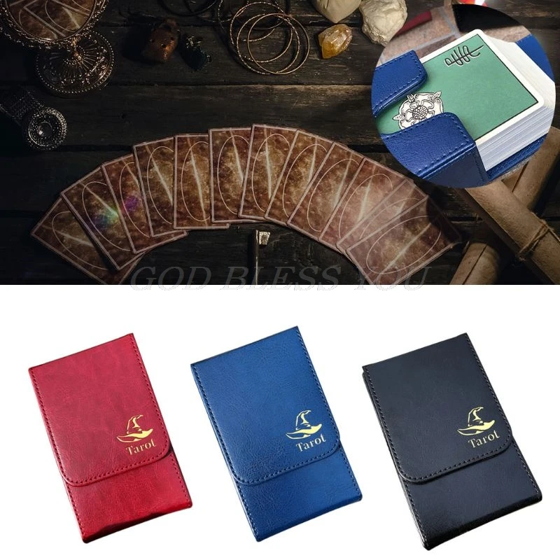 

Portable Tarot Card Storage Box Double Leather Collection Board Game Poker Case Tarot Card Palmbox Drop Shipping