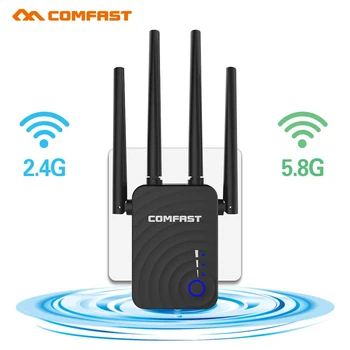 

Wireless Wifi Extender Repeater/Router/AP Dual Band 2.4 & 5,8 Ghz 4 Antenne long Range Signal Comfast CF-WR754AC 1200Mbps