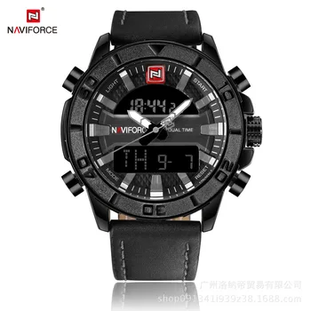 

NAVIFORCE Brand Men Women Multifunction Eletrictronic Watch Fashion Leather Belt Calendar Outdoor Sports Waterproof Wrstwatch