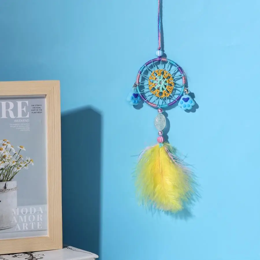 Cute Wind Chime Feather Dream Catcher Wall Car Interior Hanging Ornament Decoration Gift Home Decor