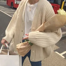 Женский Осенний шикарный свитер кардиганы платье с открытыми плечами большой размер сладкий сплошной цвет рукав "летучая мышь" свитер вязаная одежда женские топы на пуговицах