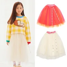 Корейская детская Весенняя длинная юбка-пачка для девочек Bebe/брендовые Детские розовые и белые красивые юбки для девочек бальное платье-пачка до щиколотки для малышей