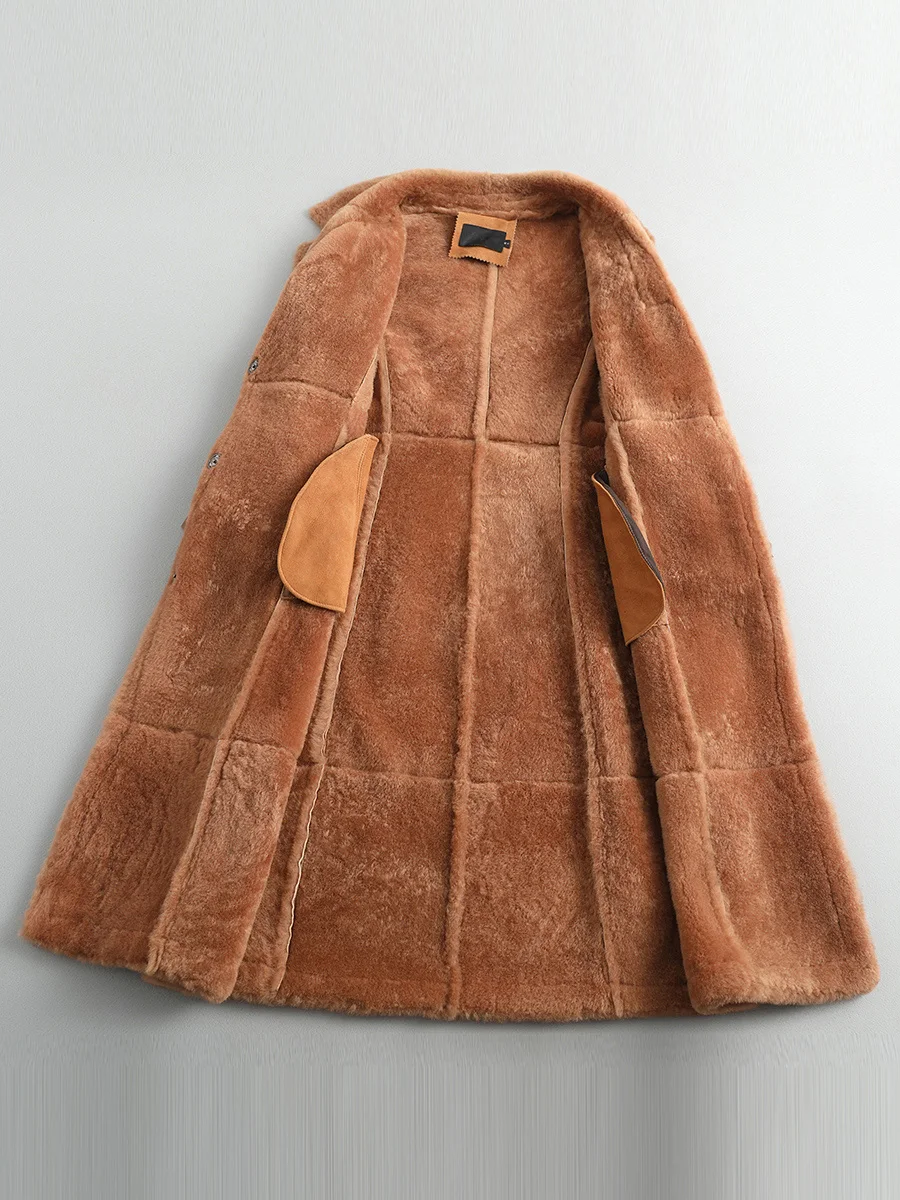 Природный натуральный мех пальто зимнее пальто женская одежда винтажная овчина куртка корейский Двусторонняя шерстяная куртка 083103