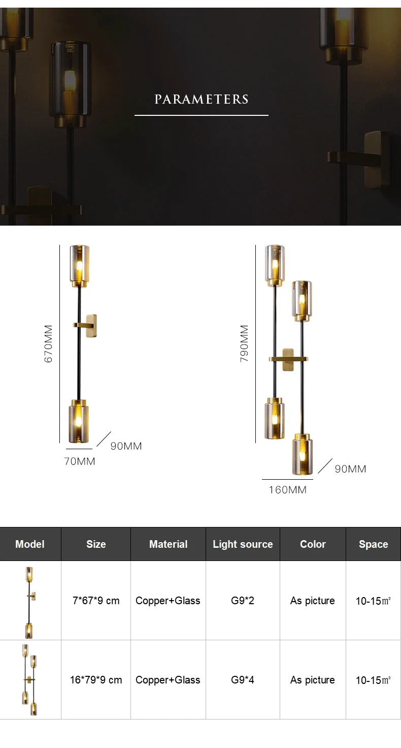 Postmodern Light Luxury Copper Living Room Corridor Aisle Bedroom Bedside Sconces Hotel Villa Art Design Decorative Wall Lamp wall hanging lights